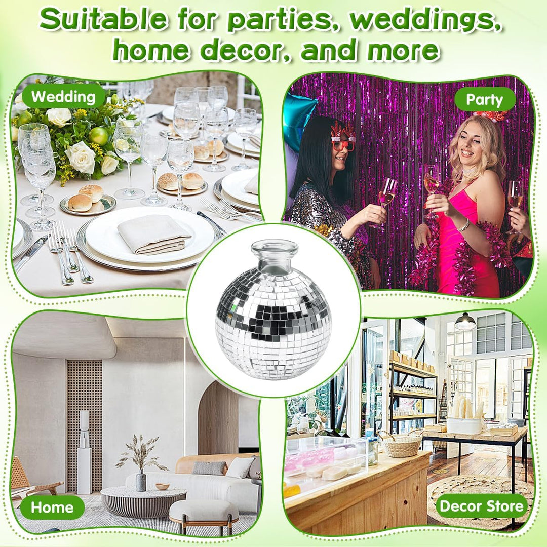 6 Stück Disco Ball Vase Deko Kugel Discokugel Blumentopf Vase Disco Kugel Pflanzentopf Discos Ball P