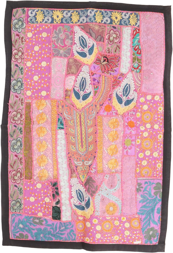 GURU SHOP Orientalischer Tischläufer, Wandbehang, Einzelstück 95x65 cm - Motiv 21, Mehrfarbig, Baumw