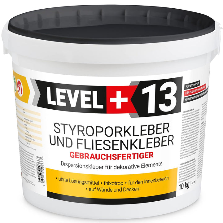 Styroporkleber 10kg + Kunstoffzahnspachtel, Korkkleber Renoviervlies Dispersionkleber Flisenkleber M
