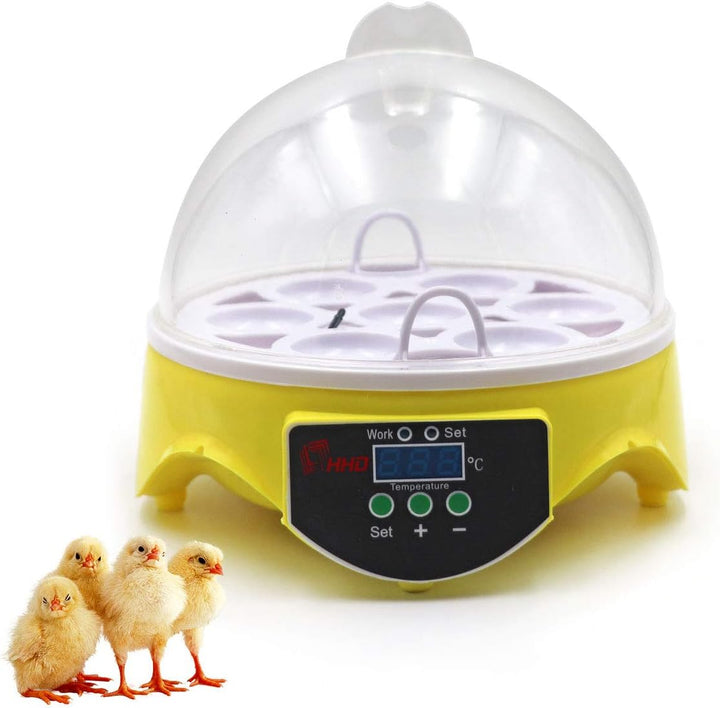 MUYIRTED Brutmaschine 7 Eier, Digital LED Display Inkubator Hühner Brutautomat, Brutkasten für Huhn