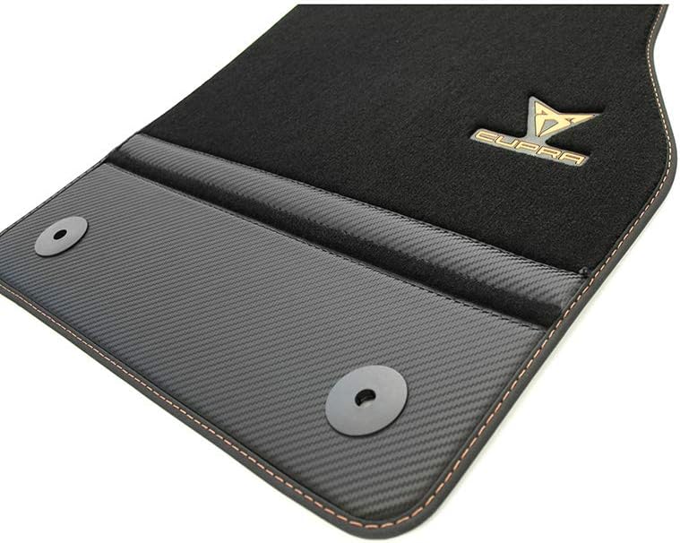 Seat 576863011BLOE Textil Fussmatten Cupra Stoffmatten 4X Premium Matten Schwarz/Kupfer