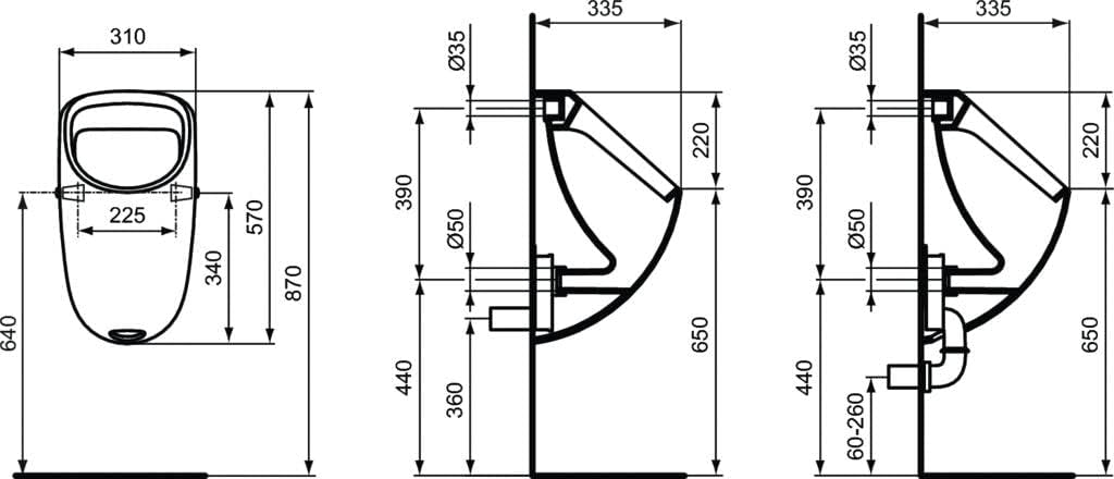 Ideal Standard Urinal Connect mit Eingang nach (e567101)