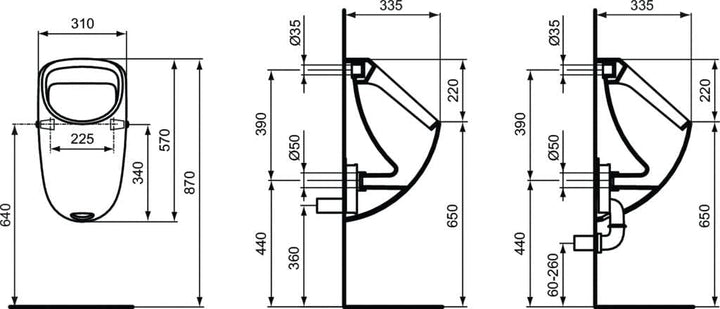 Ideal Standard Urinal Connect mit Eingang nach (e567101)