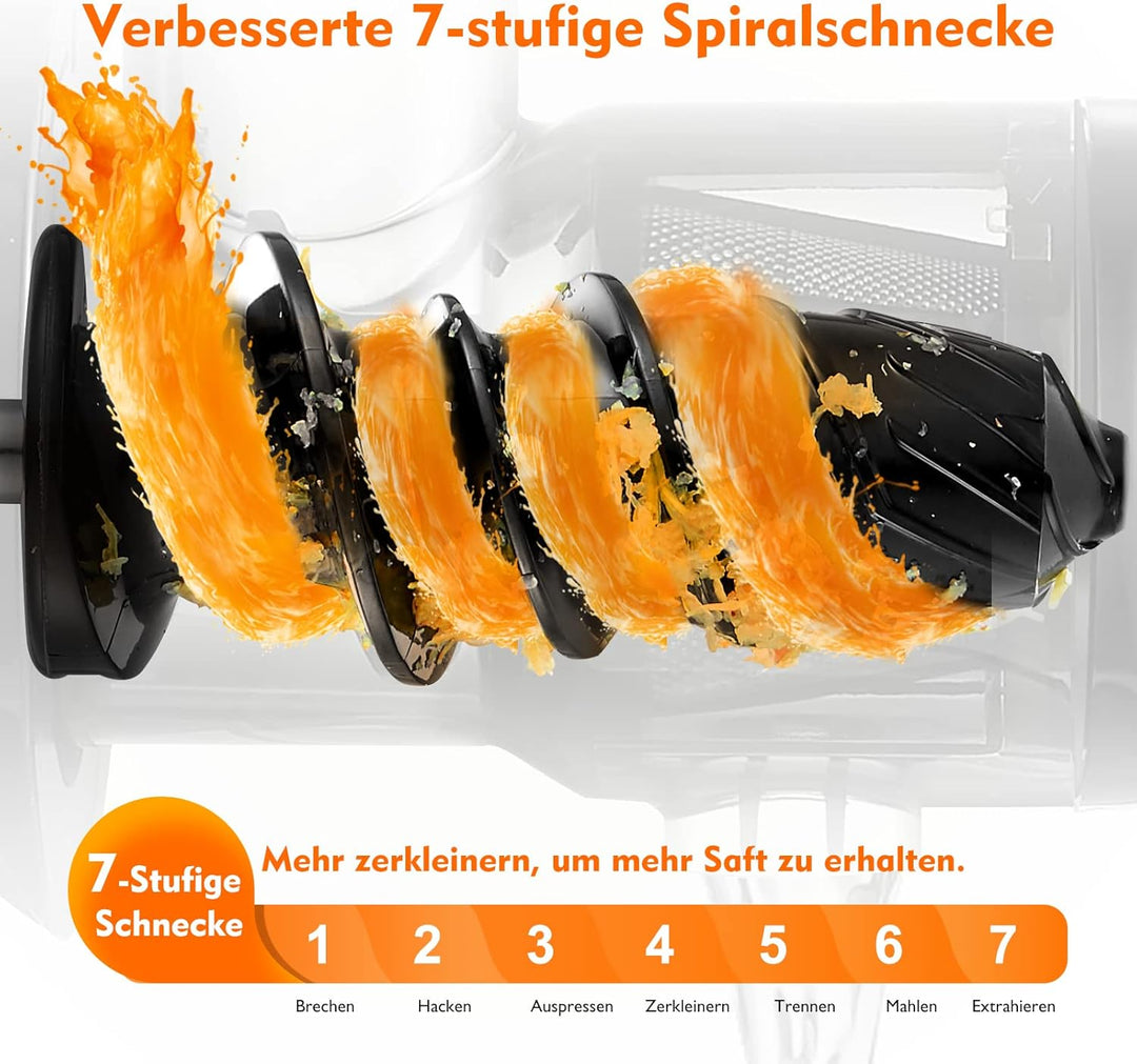 AMZCHEF Slow Juicer Entsafter Gemüse und Obst Profi Entsafter mit Ruhiger Motor & Umkehrfunktion & S