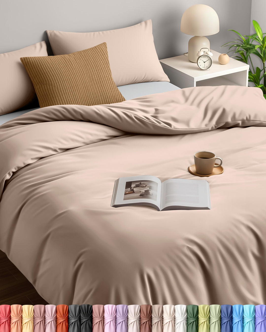 Utopia Bedding Bettwäsche 200x200 Set - Mikrofaser Bettbezug 200x200 cm + 2 Kissenbezüge 50x75 cm -