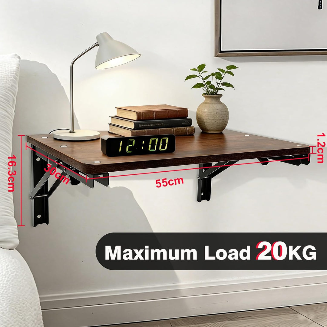 Wandklapptisch Klapptisch Wandmontage,55 * 30cm Holz Wandtisch Klappbar,Geeignet für Wohnzimmer, Sch