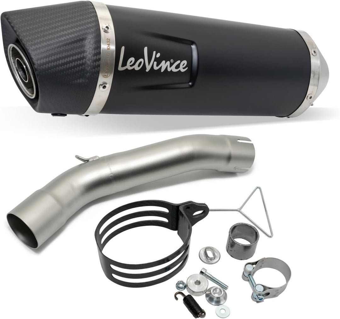 Endschalldämpfer LeoVince SLIP-ON SBK LV ONE EVO Black Edition, Edelstahl schwarz, Carbon Kappe, mit