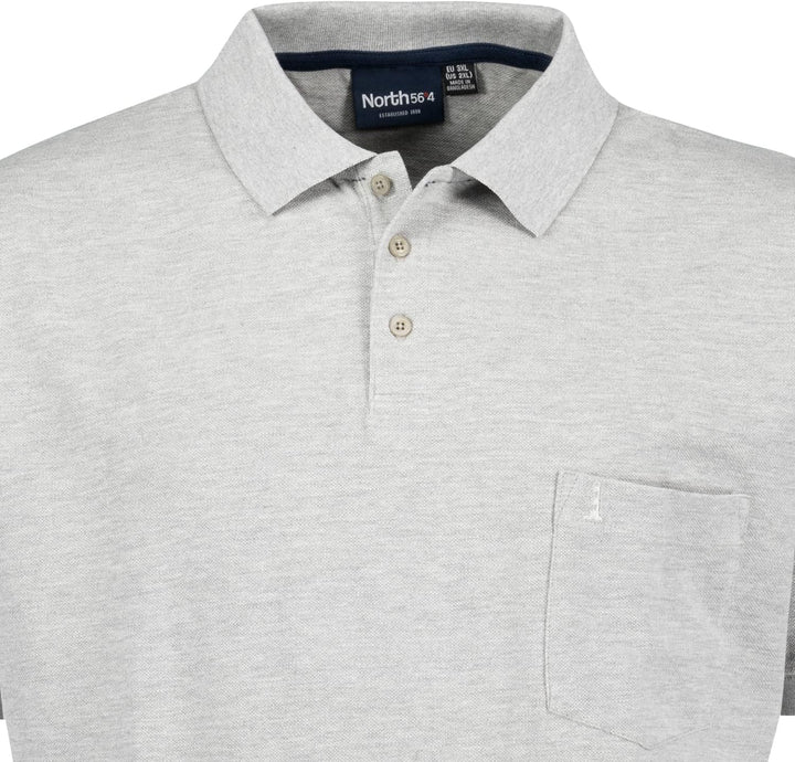 Allsize Pique Poloshirt in hellgrau von Greyes/North 56°4 für Herren Übergrössen 3XL - 8XL, Grösse:8