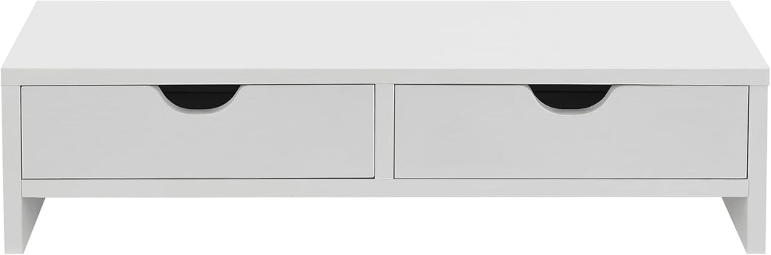 [en.casa] Monitorständer Mänttä mit 2 Schubladen Monitorerhöhung 50x18x13cm Bildschirmerhöhung für L