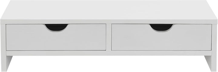 [en.casa] Monitorständer Mänttä mit 2 Schubladen Monitorerhöhung 50x18x13cm Bildschirmerhöhung für L