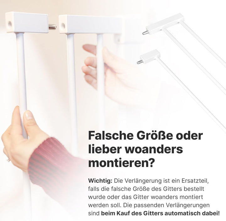 Verlängerung für Treppenschutzgitter | 7cm [Anti-Rutsch] Treppengitter für Geländer Türschutzgitter