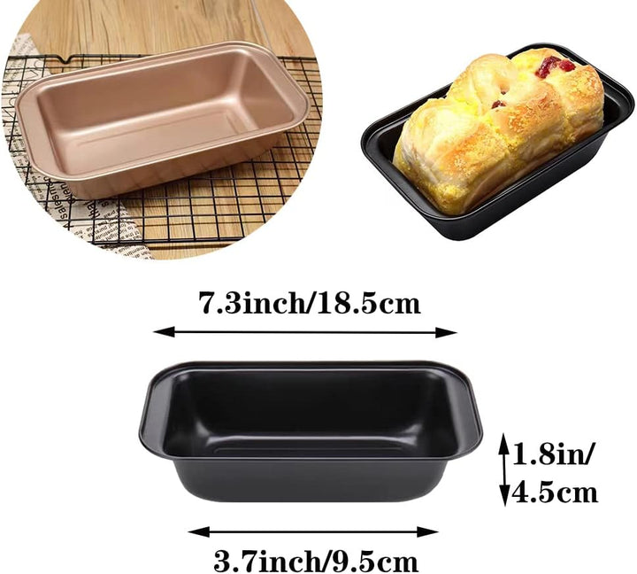 Grehge Pan Loaf Tin for Baking, Non-Stick Carbon Steel Baking Bread Toast Mould Loaf Baking Pan Set