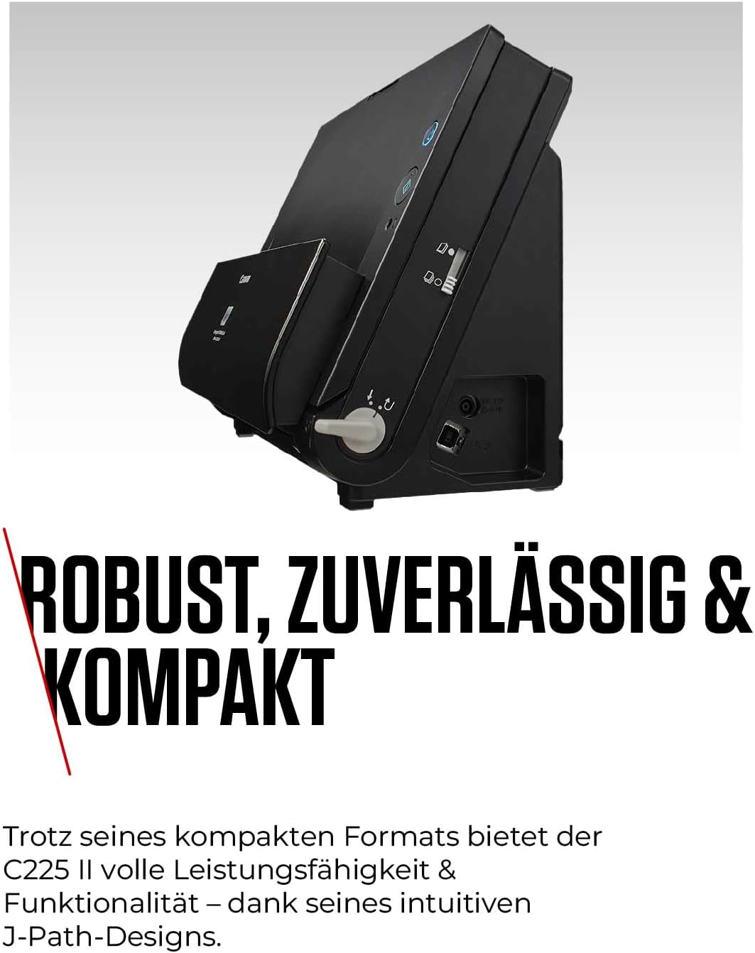 Canon DR-C225 II - imageFORMULA Dokumentenscanner (Duplex, Einzug, Farbe, 600dpi, 25 Seiten/Min, PDF