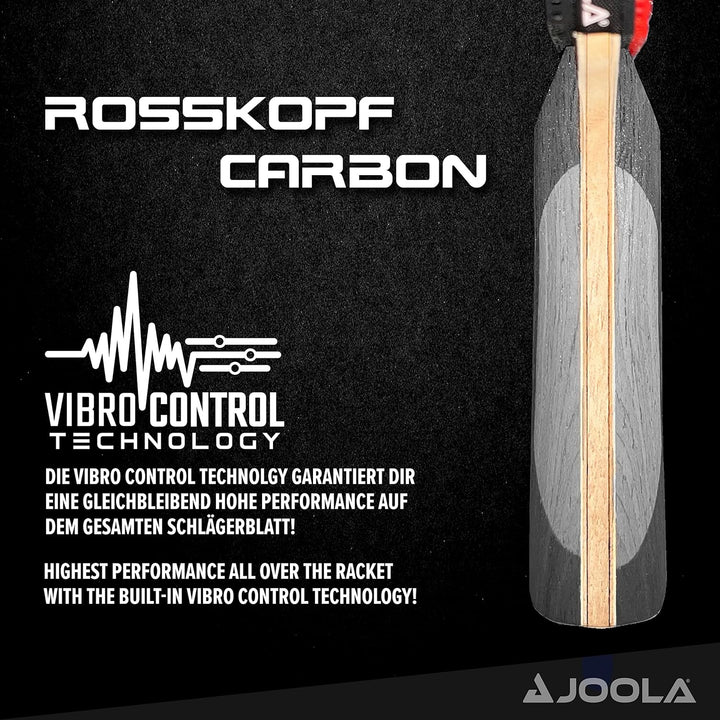 JOOLA Profi Tischtennisschläger Rosskopf Carbon, inklusive Hülle und 3 Bälle & 80505 Tischtennisschl