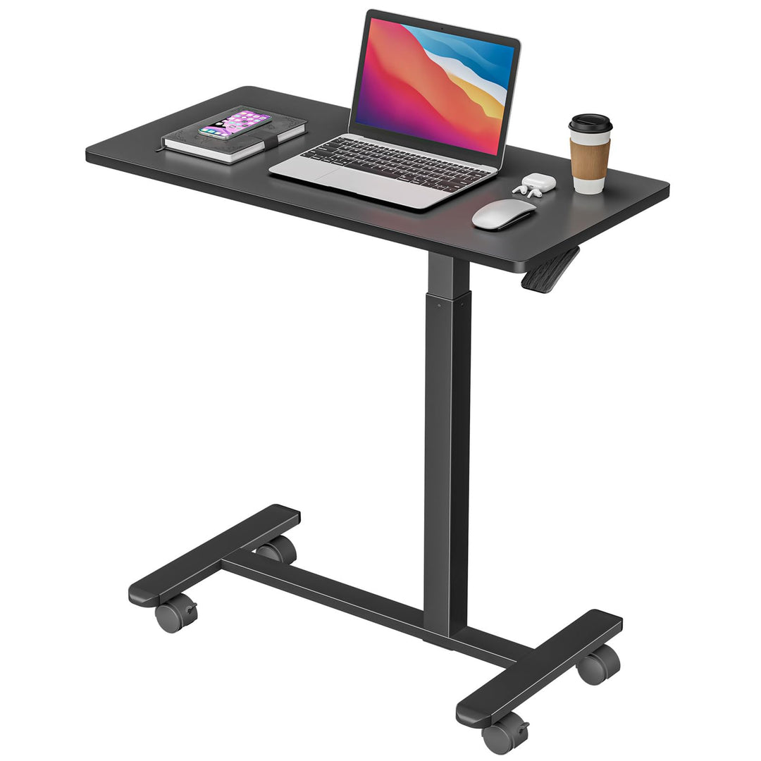 Dripex Beistelltisch mit Rollen Laptoptisch Höhenverstellbar Schreibtisch aus Holz, Sofatisch Nachtt