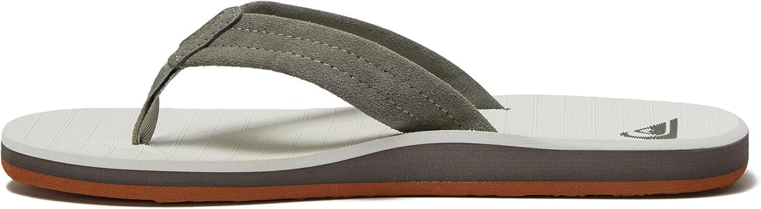 Quiksilver Herren Carver Suede Sandalen 39.5 EU Grau Weiss Grau, 39.5 EU Grau Weiß Grau