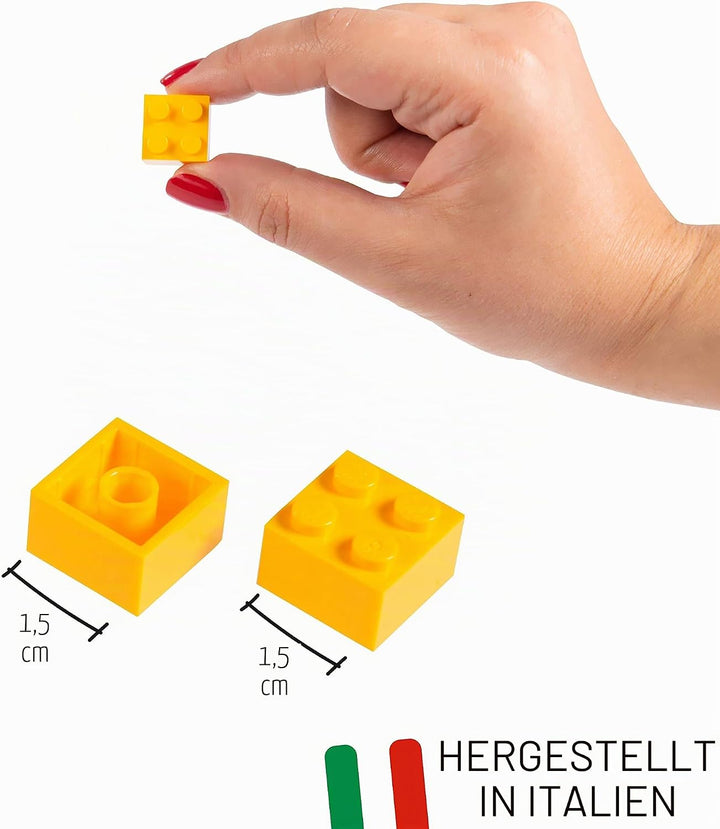 Simba 104114116 - Blox, 1000 gelbe Bausteine für Kinder ab 3 Jahren, 4er Steine, im Karton, vollkomp