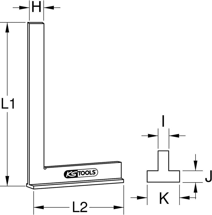 KS Tools 300.0316 Anschlagwinkel nach DIN 875/0, 250mm 250 mm, 250 mm