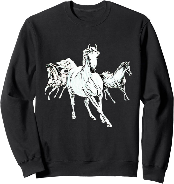 Pferde Motiv Pferd reiten Tiermotiv Reitsport Pferde Sweatshirt