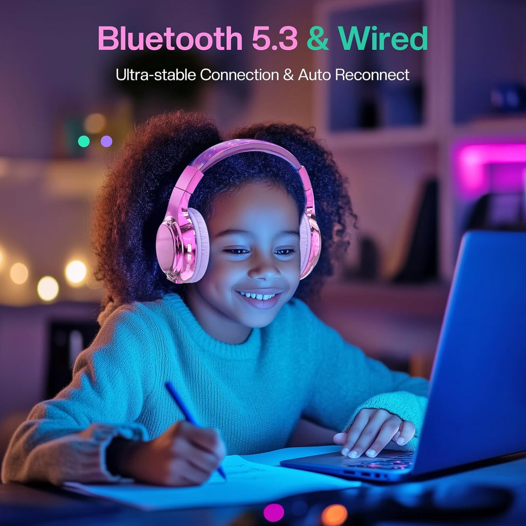 JYPS Bluetooth Kopfhörer Kinder, Kabellose Kopfhörer Bluetooth Kinder Over Ear, Kopfhörer Kinder Blu