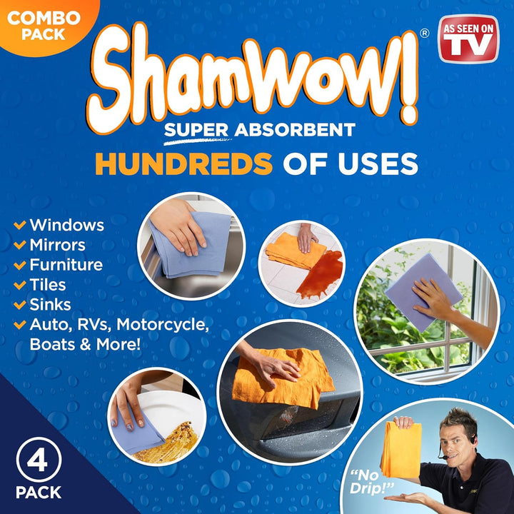ShamWow Das Original - Super Absorbent Multi-Purpose Cleaning Shammy (Chamois) Tuch-Tuch, maschinenw