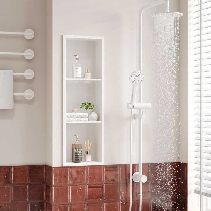Neodrain Wandnische Dusche Edelstahl Dreifach-Duschnische Wandnische Weiss Lagerung für Badezimmer 9