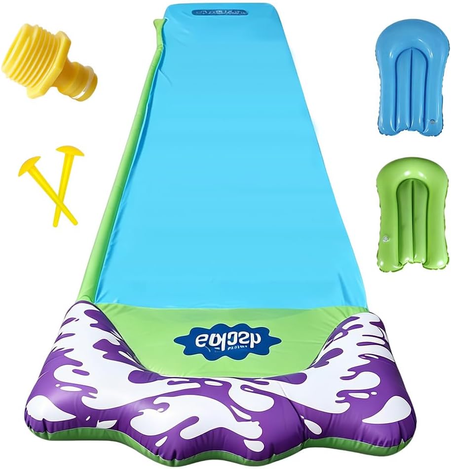 15.75ft/480cm Wasserrutsche Garten für Kinder, mit 2 Bodyboards, Wasserrutsche mit Sprinkler Sommer