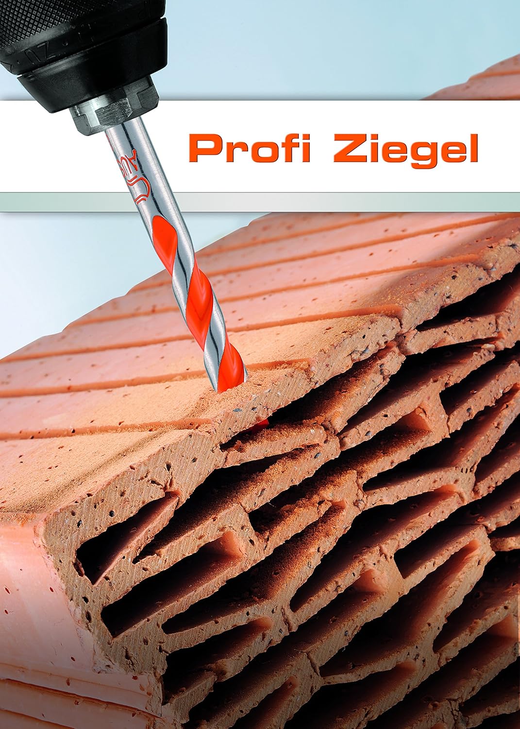 alpen Hartmetall-Hohlziegelbohrer Profi Ziegel, zylindrischer Schaft, Durchmesser 10 mm, L1 200 mm,