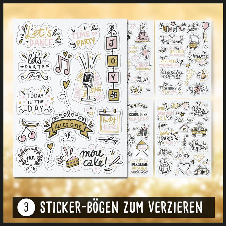 Fotospiel Set 18 Geburtstag by snaPmee - Fotoaufgaben, Hardcover-Gästebuch (21x21cm), Stift, Sticker