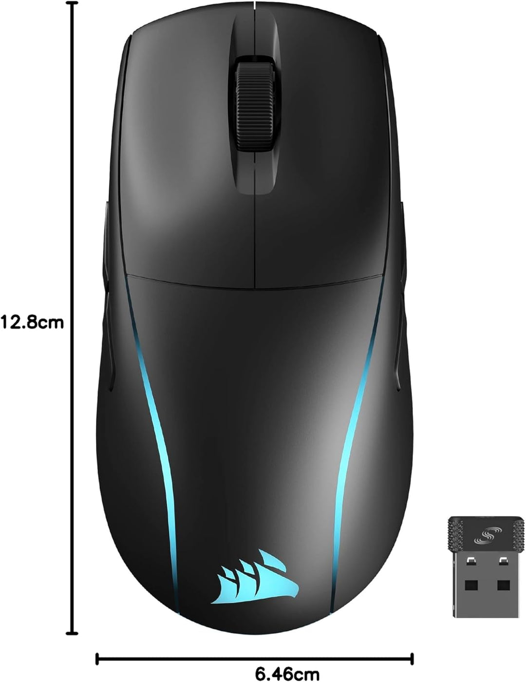 Corsair M75 Wireless RGB Leichte FPS Gaming-Maus – 26.000 DPI – Austauschbare Seitentasten – iCUE-Ko