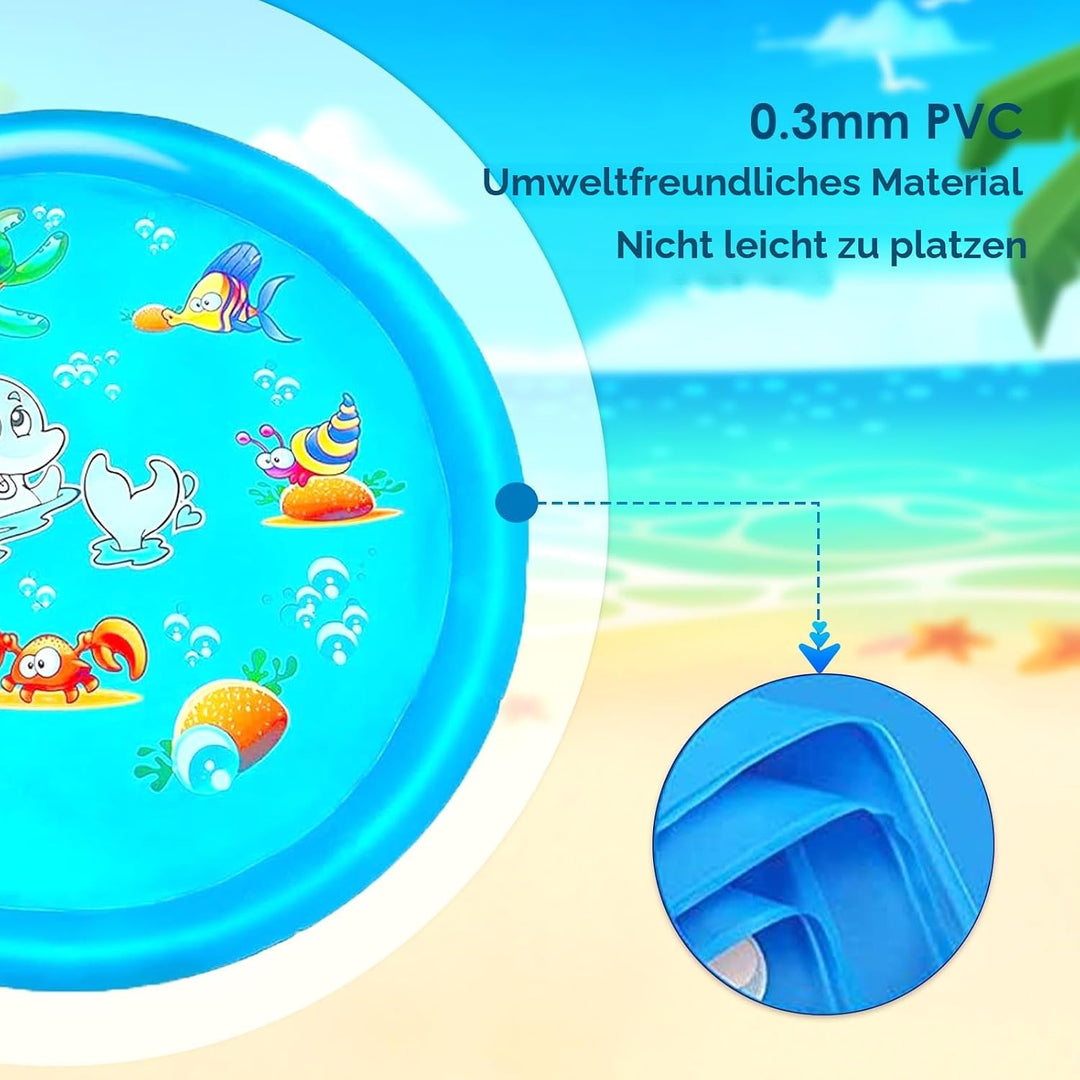 Wasserspielmatte für Haustiere100 CM/39 Zoll Wassersprinkler Matte Kinder Splash Pad, Sommerliches W