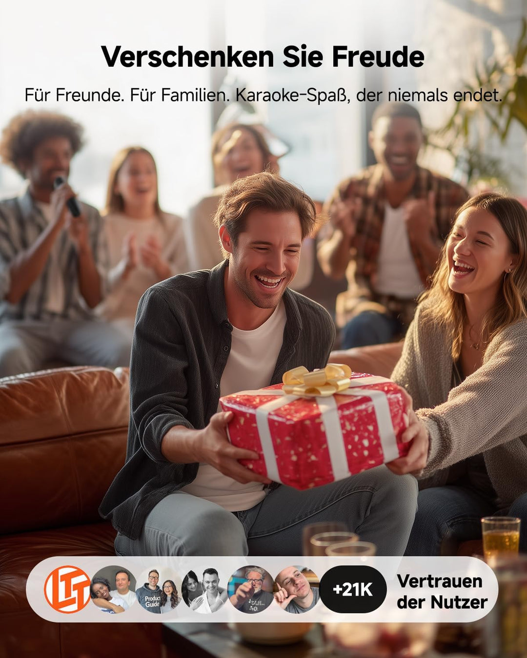 Ikarao Karaoke-Maschine für Erwachsene, mit Songtext-Display, 32 GB Karaoke-Tablet, 2 kabellose Mikr