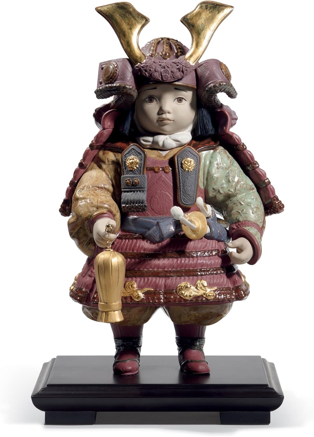 LLADRÓ Figur Samurai-Junge. Gold. Limitierte Auflage. Samurai. Porzellan.