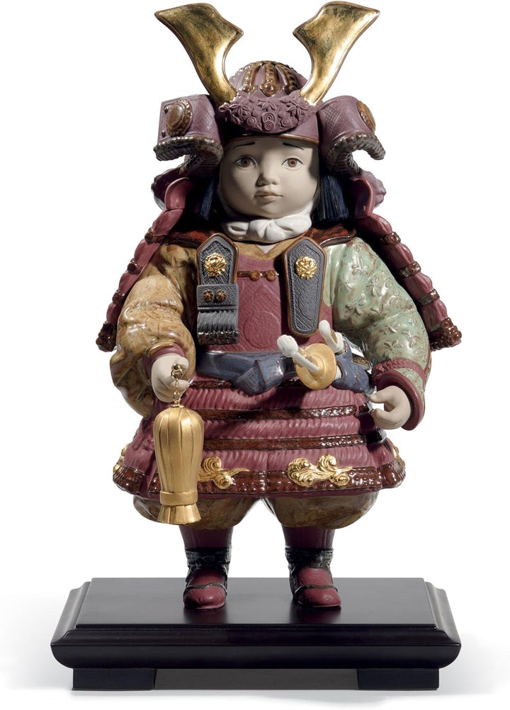 LLADRÓ Figur Samurai-Junge. Gold. Limitierte Auflage. Samurai. Porzellan.
