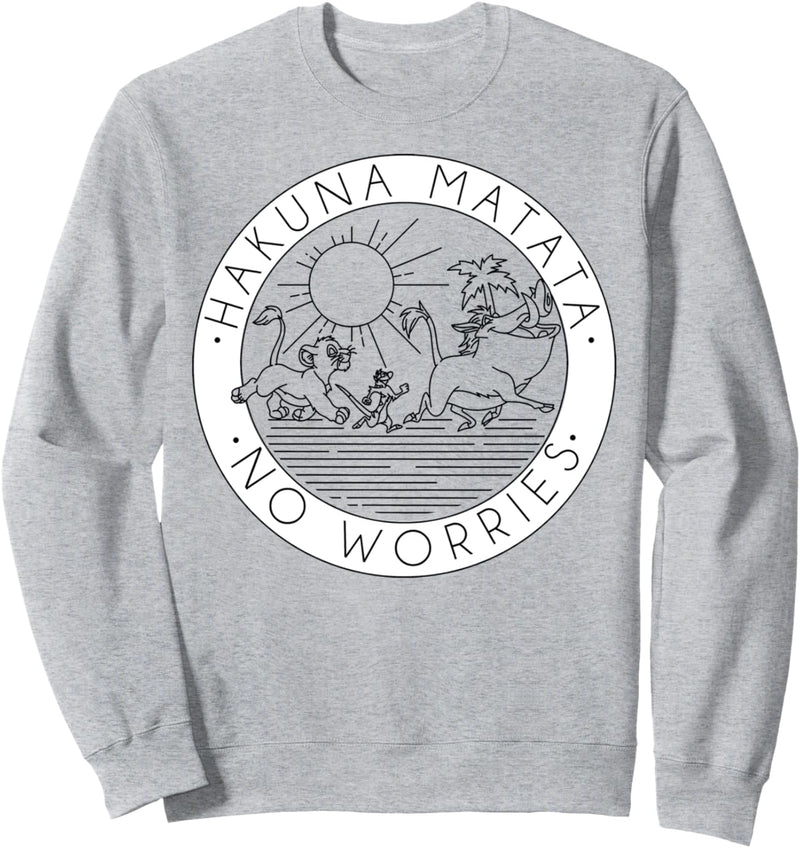 Disney The Lion King Hakuna Matata No Worries Left Chest Sweatshirt