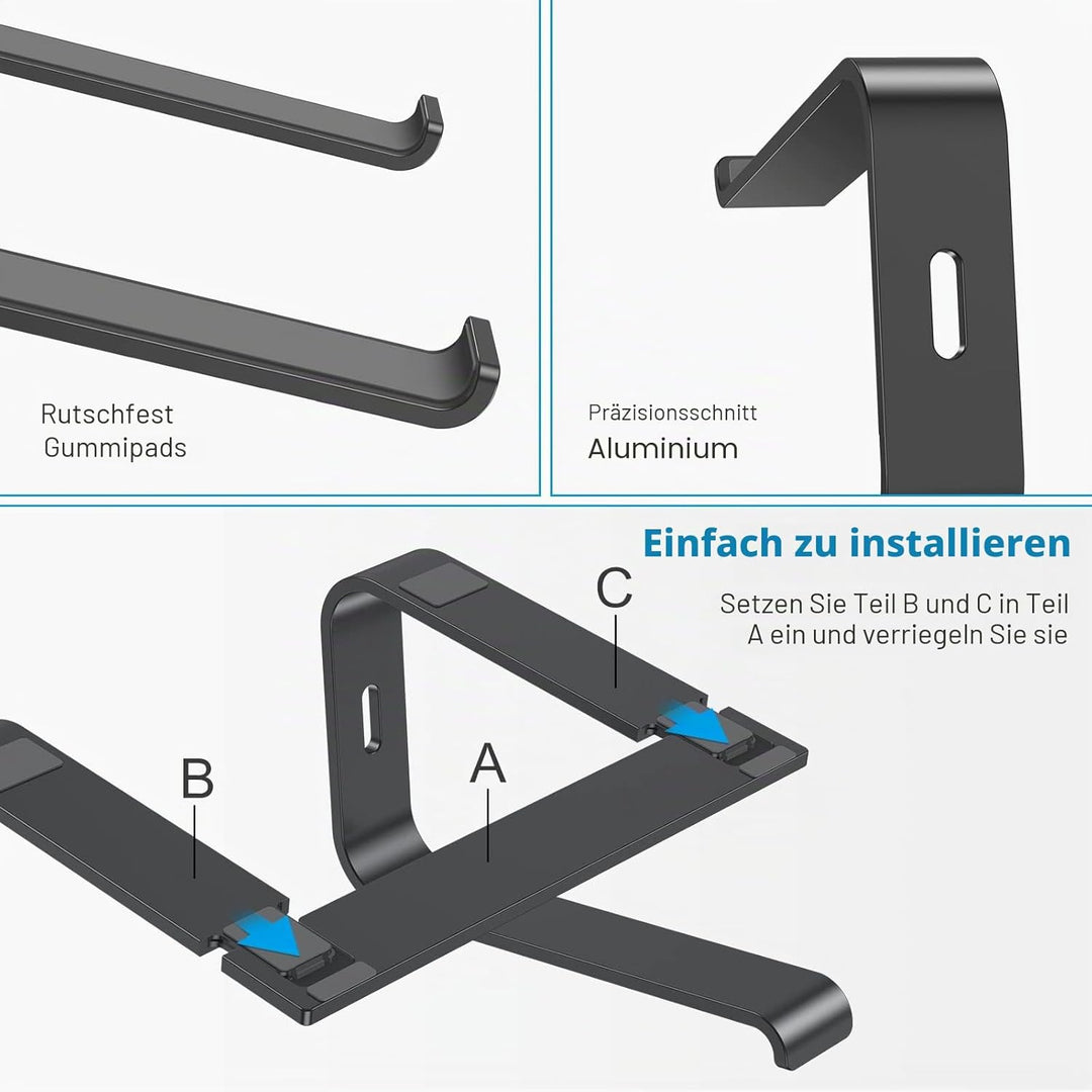OMOTON Aluminium Laptop Ständer, Notebook Ständer mit Belüftung, Universal PC Riser Ergonomisch Lapt