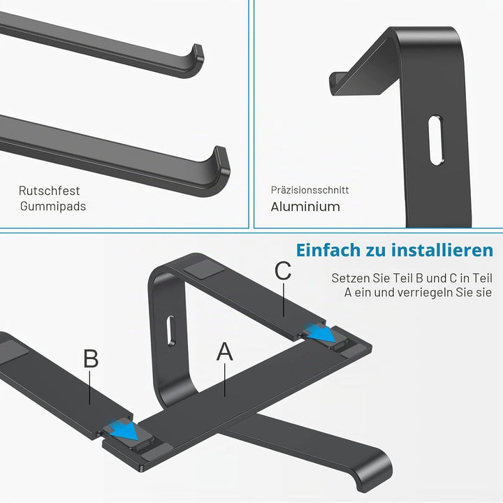OMOTON Aluminium Laptop Ständer, Notebook Ständer mit Belüftung, Universal PC Riser Ergonomisch Lapt