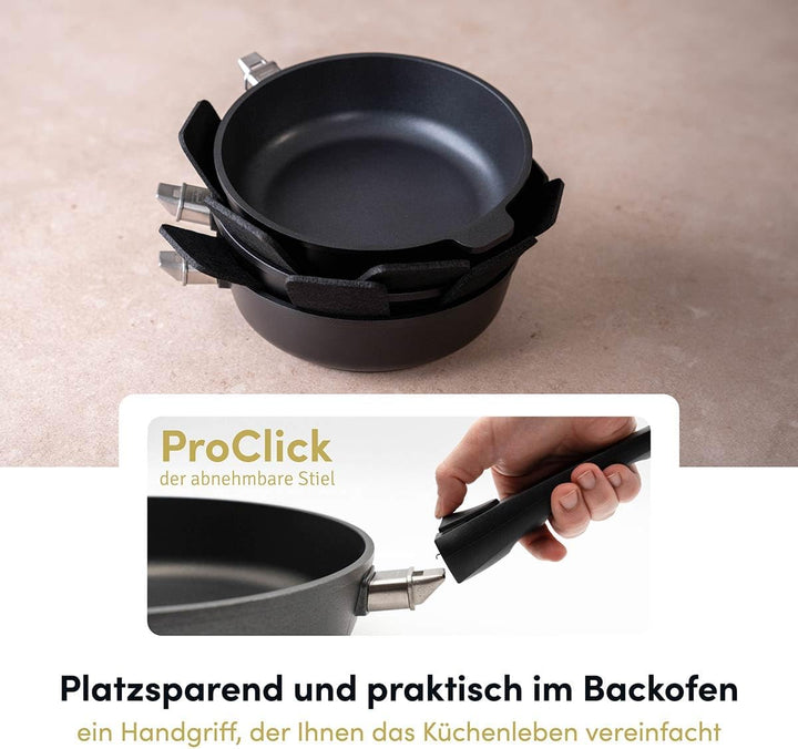 Hoffmann STONIQ Hochrandpfanne, 24 cm, Antihaftbeschichtet, PTFE und PFAS-frei, Induktionsgeeignet,