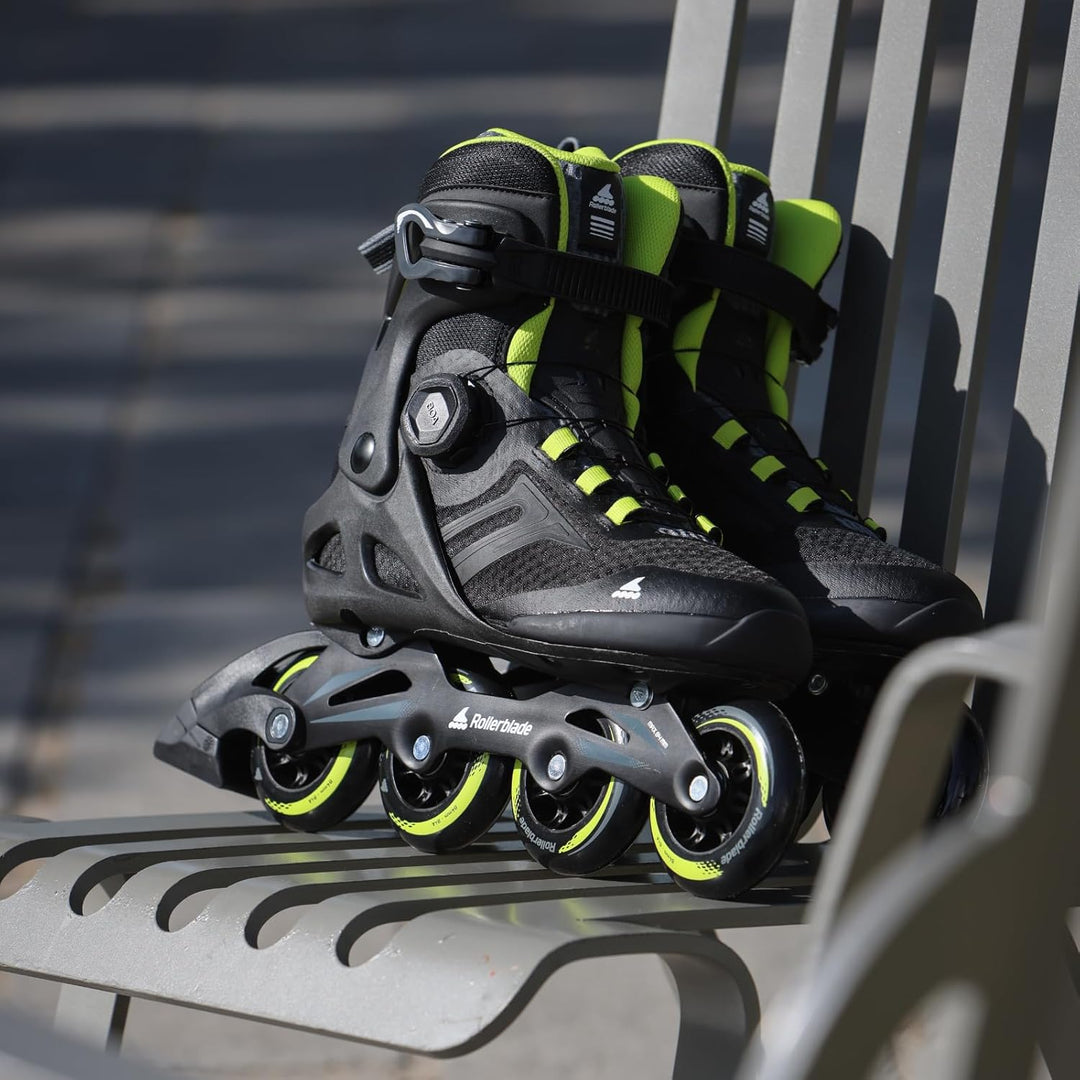 Rollerblade Herren Macroblade 84 Boa Inline-Skates EU: 40.5/41 (UK: 7-7.5 / US: 8-8.5) SCHWARZ/LIME,
