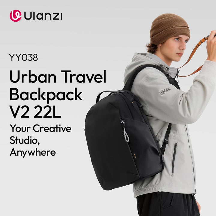 ULANZI YY038 Kamerarucksack 22L, Grosse wasserabweisend Fotorucksack für Kamera, Objektive, Drohne &