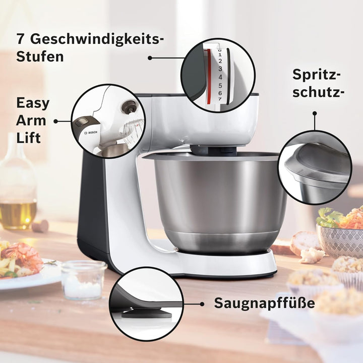 Bosch MUM54A00 Küchenmaschine Express Programm, Weiss Single, Single