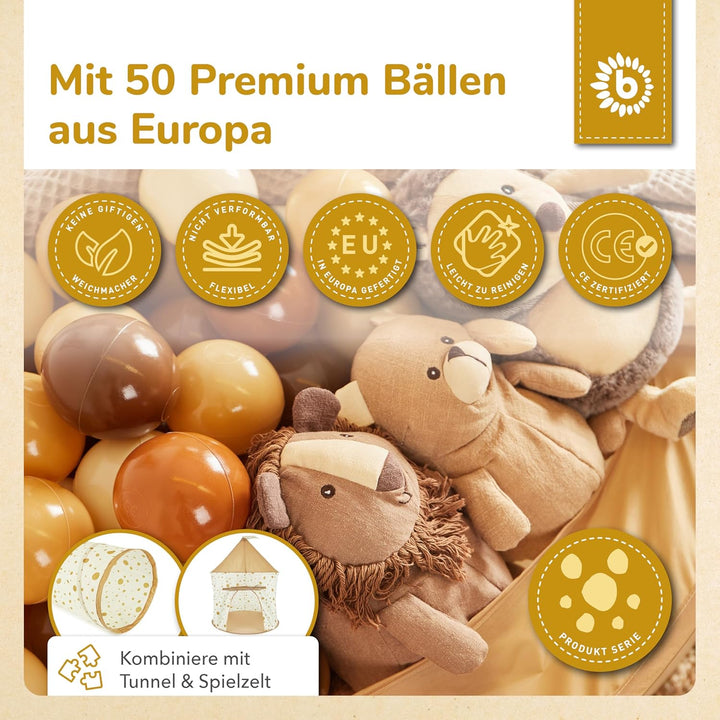 Bieco Bällebad für Drinnen Pop up Dots | inklusive 50 Bälle | Prinzessin | Zelt Kinder | Spielzelt M
