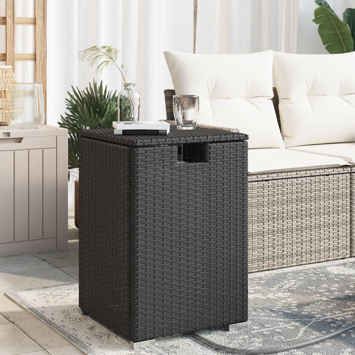 Abdecktisch für Propanflaschen, schwarz, 40 x 40 x 60 cm, für Garten, Terrasse, Balkon, Camping