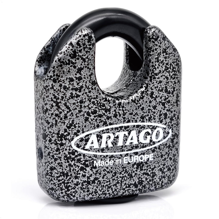 Artago 68T/B Hochwertiges Vorhängeschloss MONOBLOK Geschmiedeter Stahl Höchster Stärke, Zulassung So