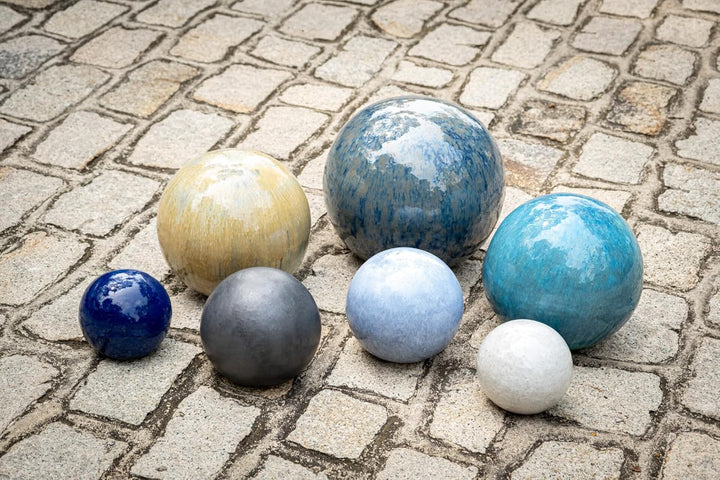 Teramico Dekokugel Gartenkugel glasiert -Blau, Grün, Anthrazit, Türkis, Aqua- sehr hochwertig frostf