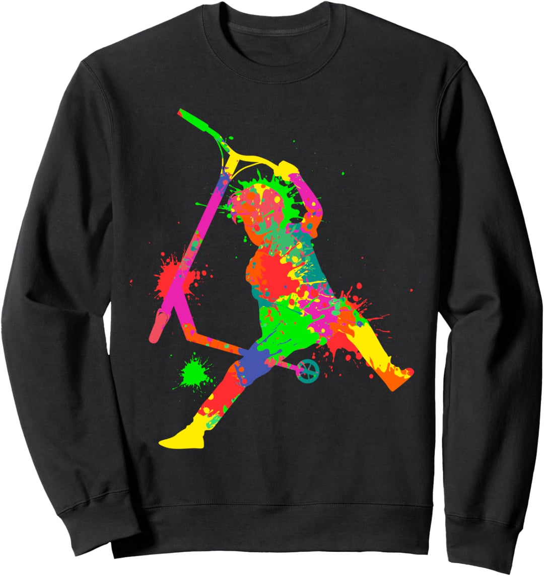 Stunt Scooter Tretroller E-Roller Kinder Jungen Sweatshirt