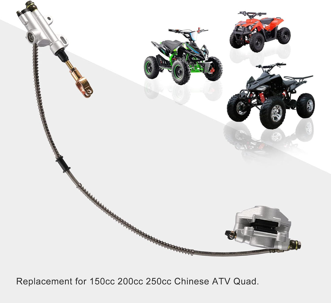 GOOFIT Hinter Disc Hauptbremszylinder mit Bremssattel Ersatz für Taotao ATV Quad 150cc 200cc 250cc