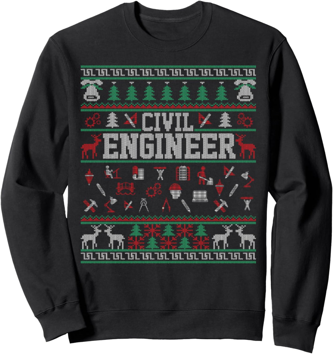 Lustiger Civil Engineer Ugly Christmas Sweater Sweatshirt