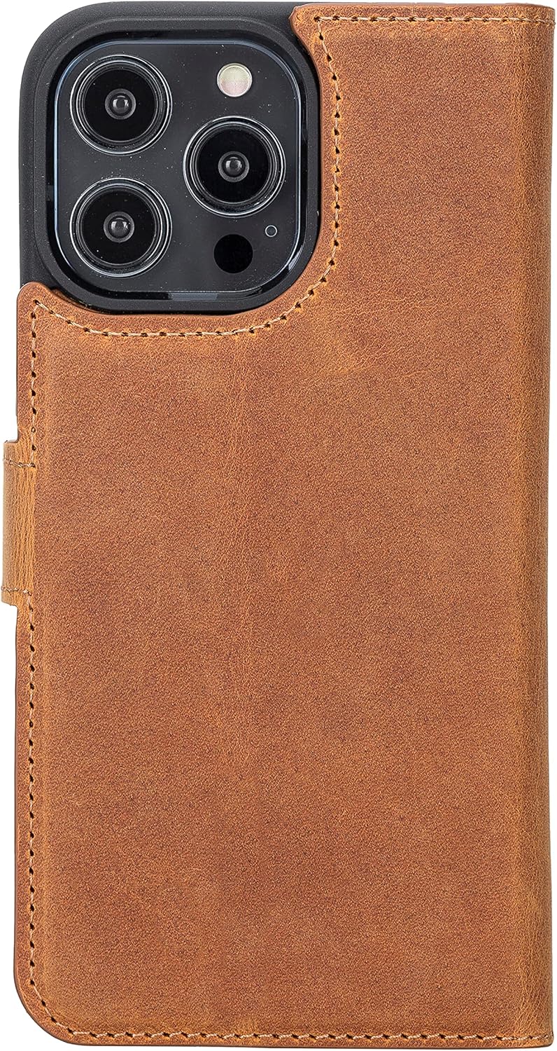 Solo Pelle Lederhülle kompatibel für iPhone 14 Pro Max in 6.7 Zoll abnehmbare Hülle (2in1) inkl. Kar