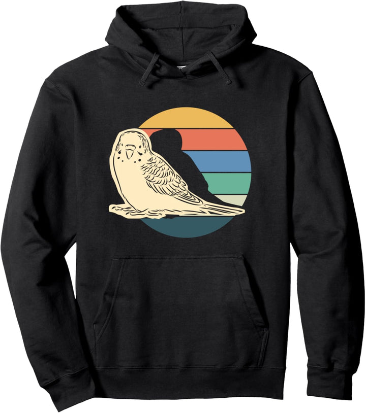 Wellensittich Vogel Sittich Retro Pullover Hoodie
